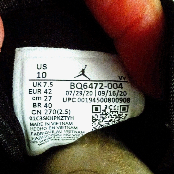 NWOT WMS NIKE AIR JORDAN 1 MID  BLK/SIREN RED/WHT - Picture 6 of 6